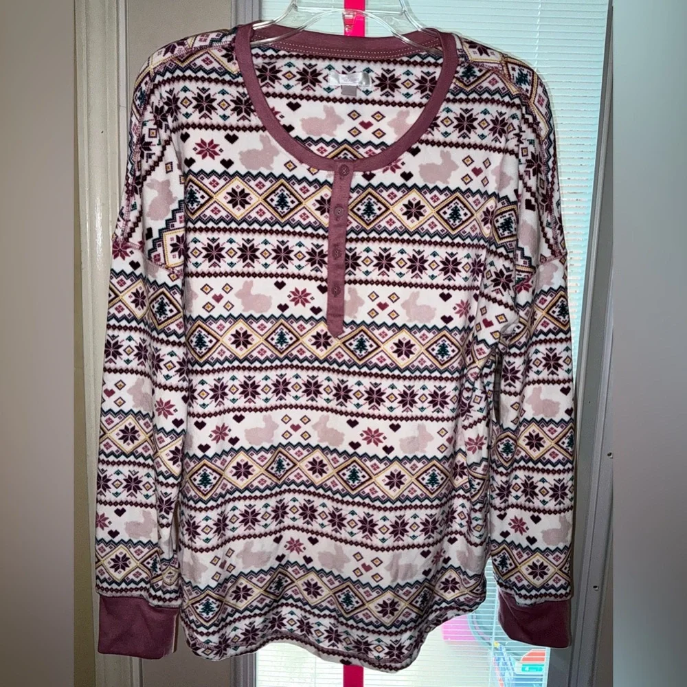 Secret Treasures Ladies Pajama Lounge Top Size L 12/14 Bunny 🐰 - Picture 6 of 8